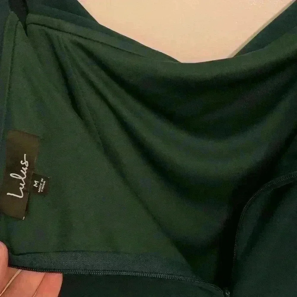 Lulus Aveline Forest Green Off-the-Shoulder Maxi Dress, Womens Size Medium - Picture 13 of 16